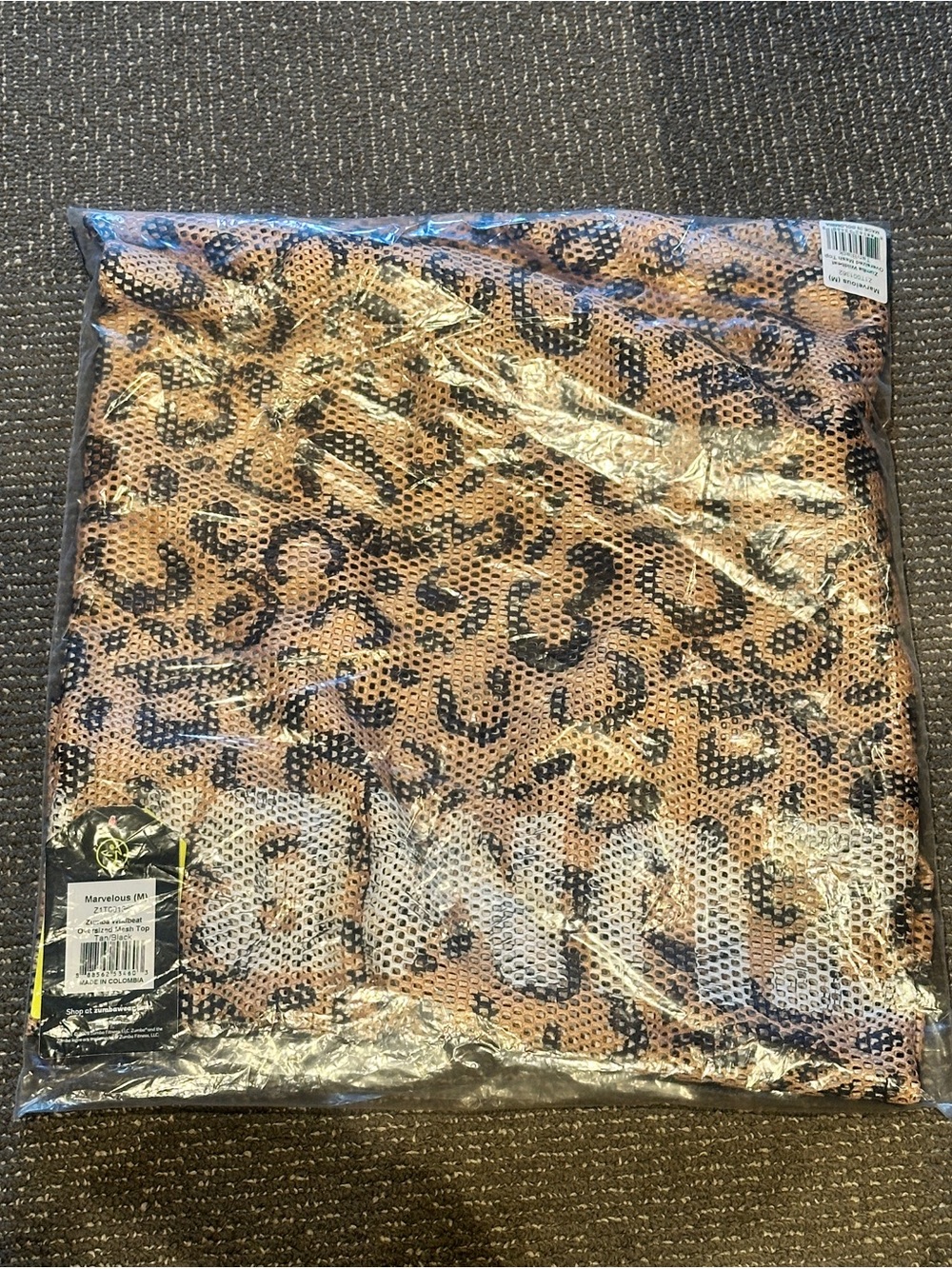 Medium Zumba Wear Cheetah Mesh Top NWT